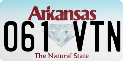 AR license plate 061VTN