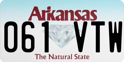 AR license plate 061VTW