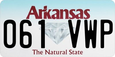 AR license plate 061VWP