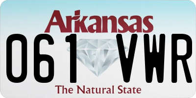 AR license plate 061VWR