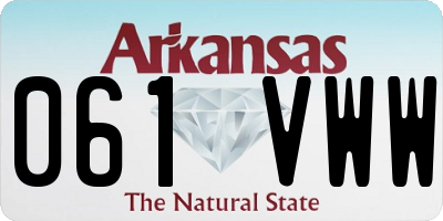 AR license plate 061VWW