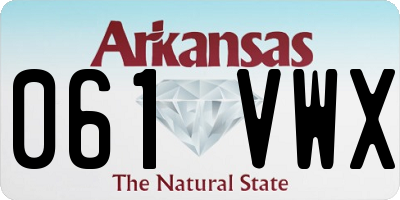 AR license plate 061VWX