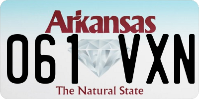 AR license plate 061VXN