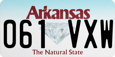 AR license plate 061VXW
