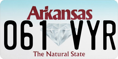 AR license plate 061VYR