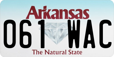 AR license plate 061WAC