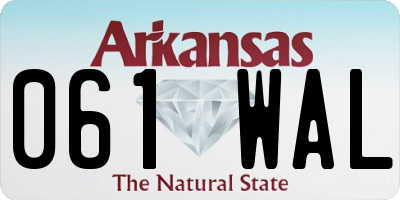 AR license plate 061WAL