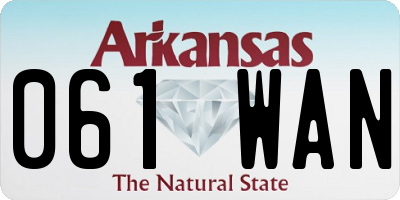AR license plate 061WAN