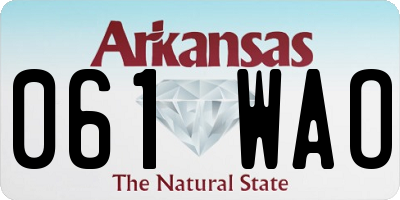 AR license plate 061WAO