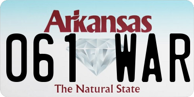 AR license plate 061WAR