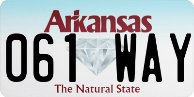 AR license plate 061WAY
