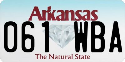 AR license plate 061WBA