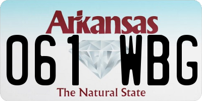 AR license plate 061WBG