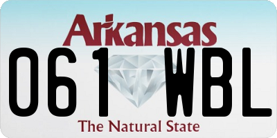 AR license plate 061WBL