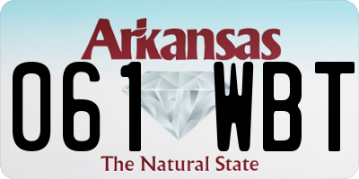 AR license plate 061WBT