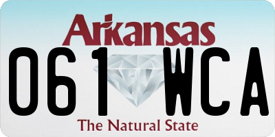 AR license plate 061WCA