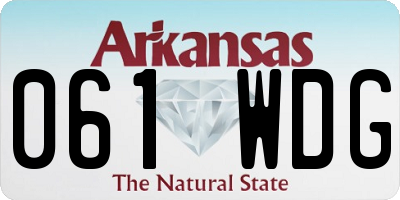 AR license plate 061WDG