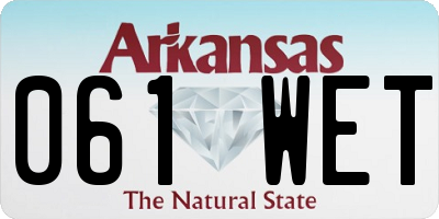 AR license plate 061WET