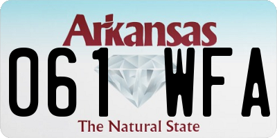 AR license plate 061WFA
