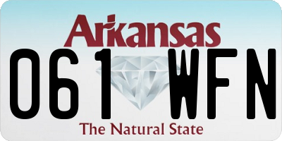 AR license plate 061WFN