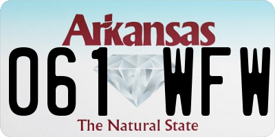 AR license plate 061WFW