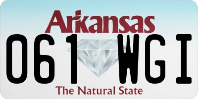 AR license plate 061WGI