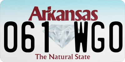 AR license plate 061WGO