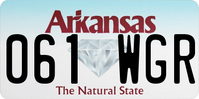 AR license plate 061WGR
