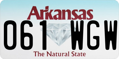 AR license plate 061WGW