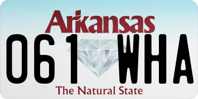 AR license plate 061WHA