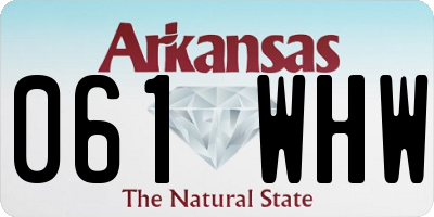 AR license plate 061WHW