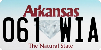 AR license plate 061WIA