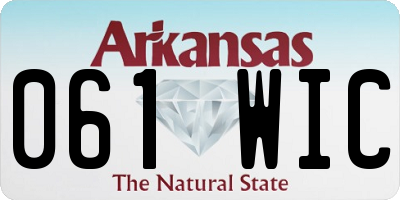 AR license plate 061WIC