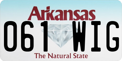 AR license plate 061WIG