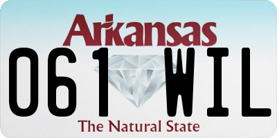 AR license plate 061WIL