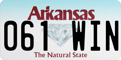 AR license plate 061WIN