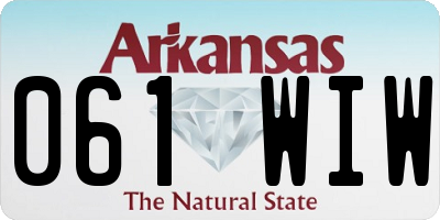 AR license plate 061WIW