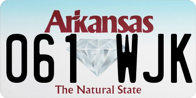 AR license plate 061WJK