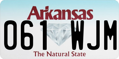 AR license plate 061WJM