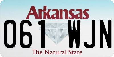 AR license plate 061WJN
