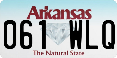 AR license plate 061WLQ