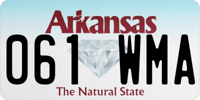 AR license plate 061WMA