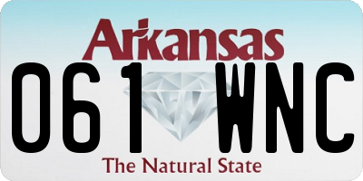 AR license plate 061WNC