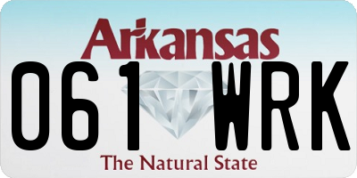 AR license plate 061WRK