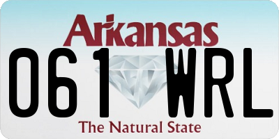 AR license plate 061WRL