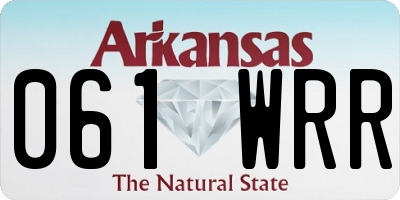 AR license plate 061WRR