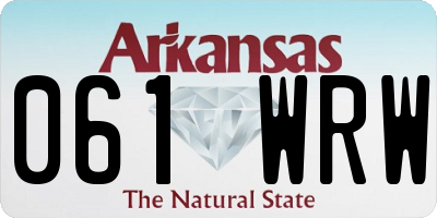 AR license plate 061WRW