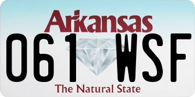 AR license plate 061WSF
