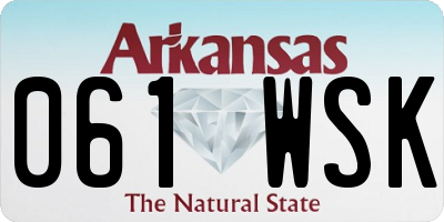 AR license plate 061WSK
