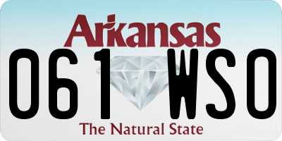 AR license plate 061WSO